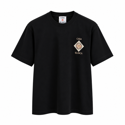 Casablanca Medallion Logo Crewneck T-Shirt – Black