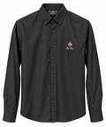 Loro Piana Crest Embroidered Long Sleeve Shirt – Charcoal Black