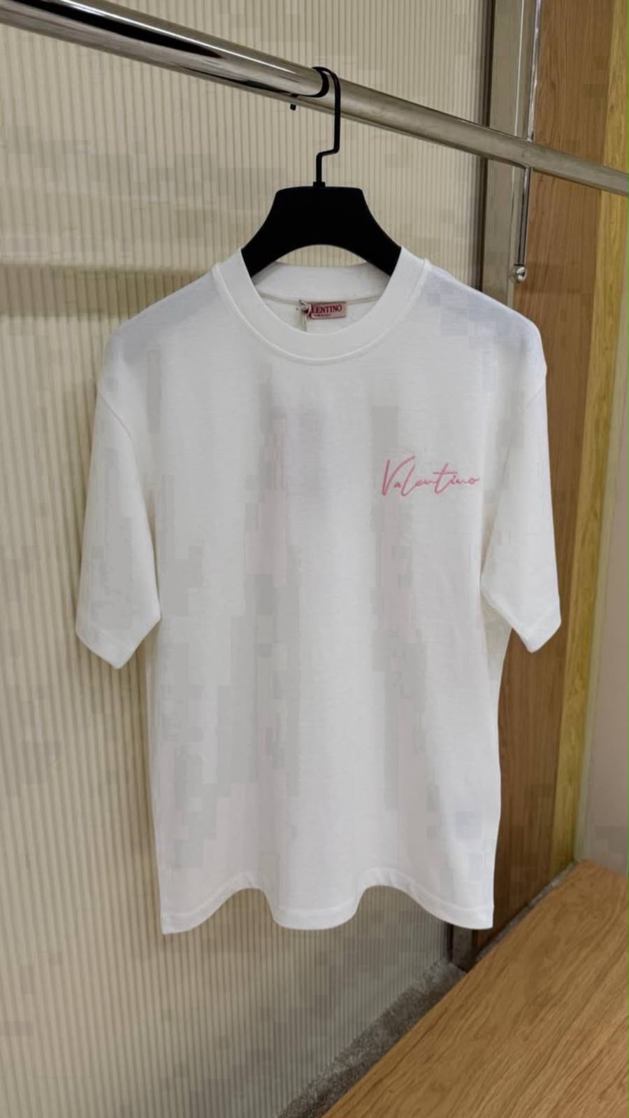 Valentino Signature Logo T-Shirt – White & Pink