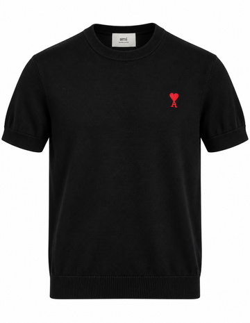 AMI de Coeur Knit T-Shirt – Black