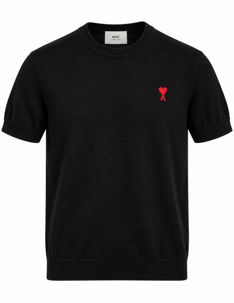 AMI de Coeur Knit T-Shirt – Black