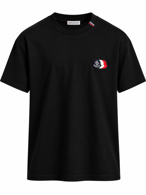 Moncler Tricolor Badge T-Shirt – Black