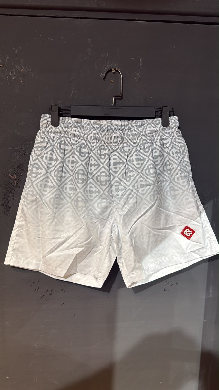 Casablanca Monogram Swim Shorts – White & Grey