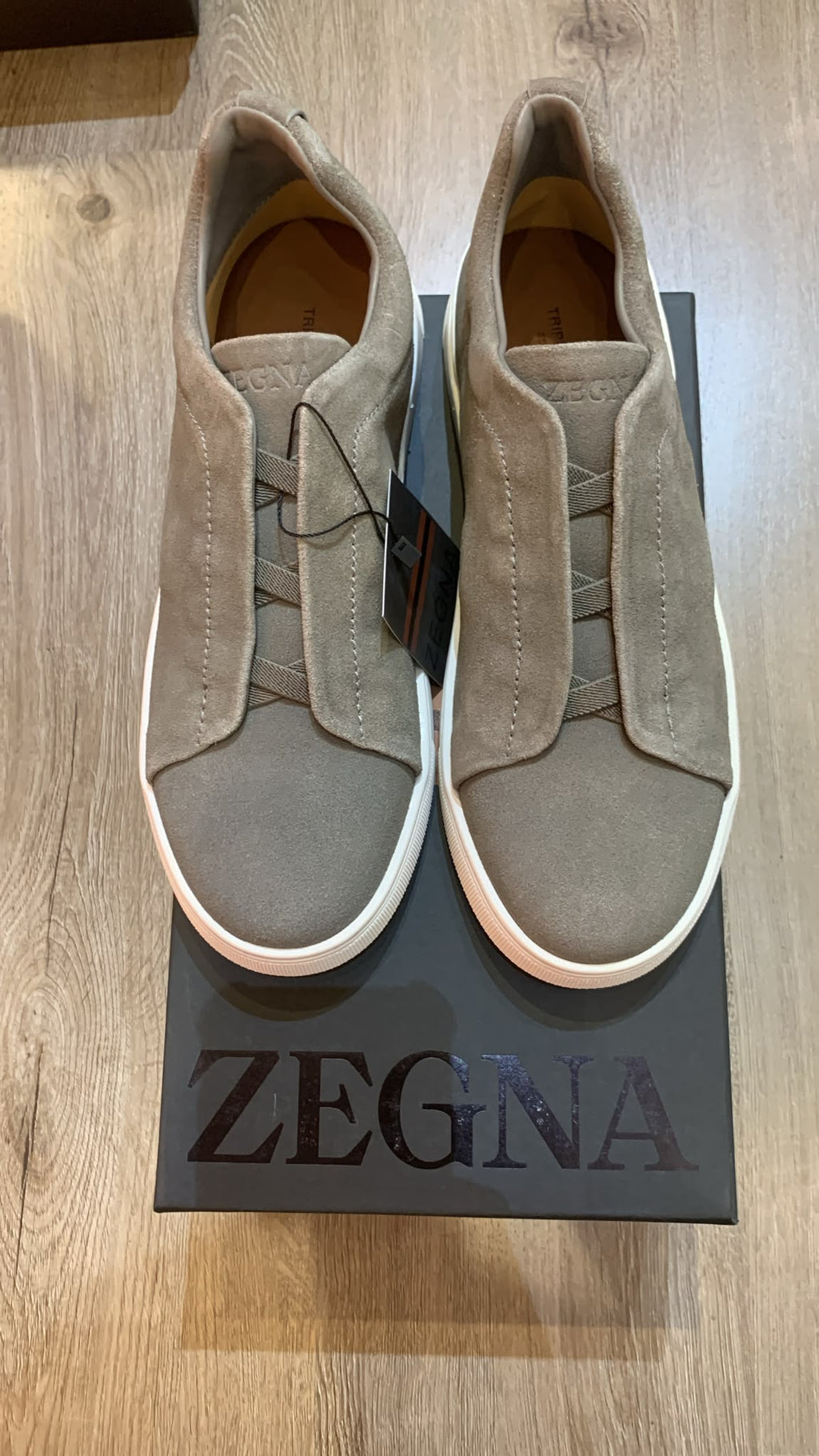 Zegna Triple Stitch Sneakers – Taupe Beige
