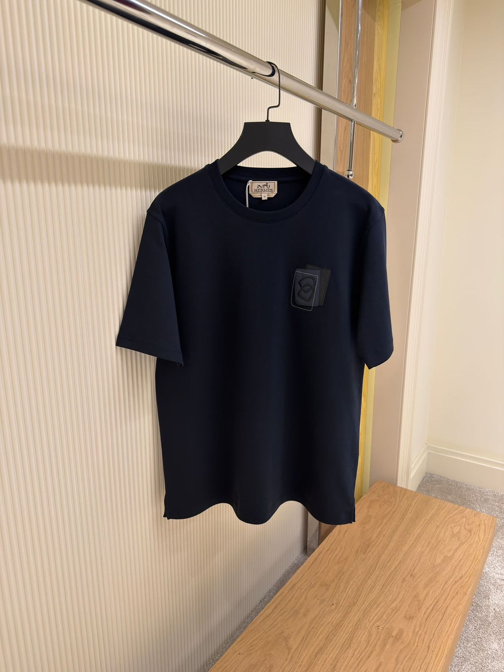 Hermès Playing Card Patch Crewneck T-Shirt – Navy Blue