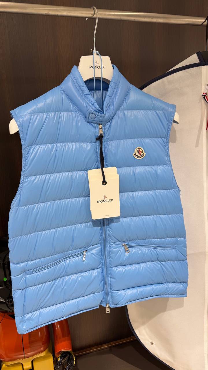 Moncler Quilted Puffer Vest – Sky Blue
