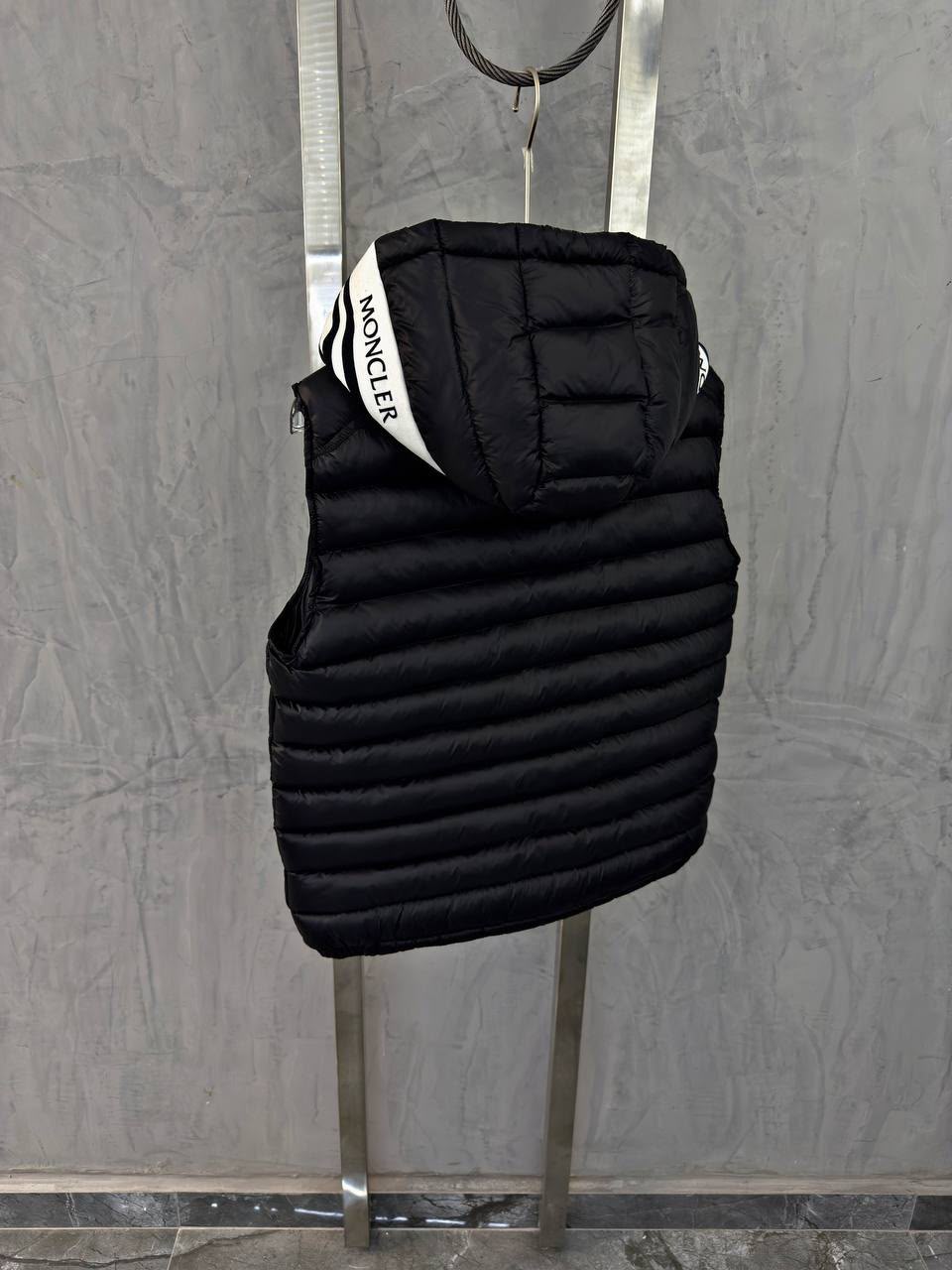 Moncler Hooded Quilted Puffer Vest – Black
