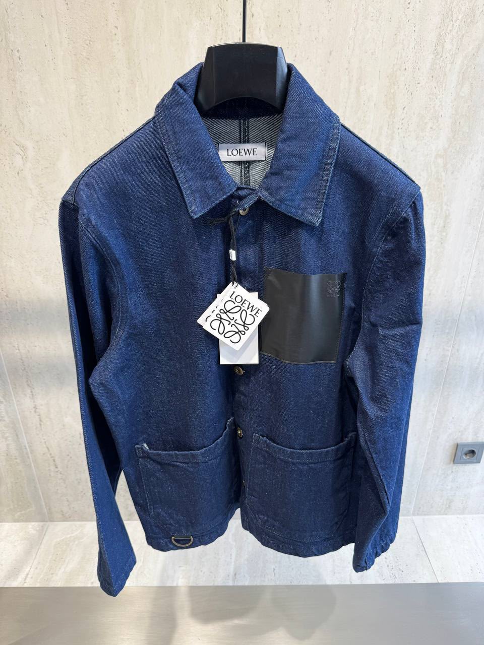 Loewe Leather Pocket Denim Jacket – Indigo Blue