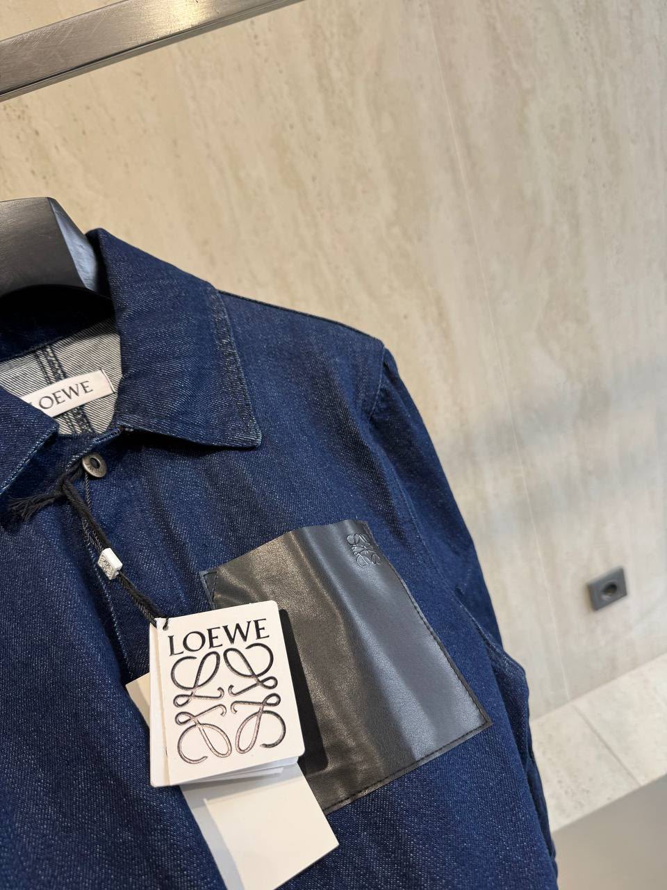 Loewe Leather Pocket Denim Jacket – Indigo Blue