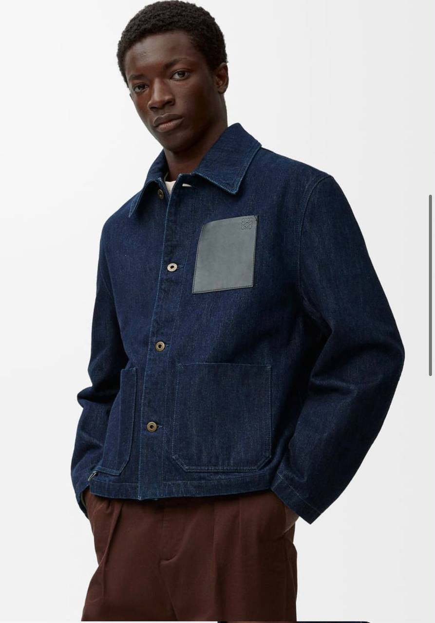 Loewe Leather Pocket Denim Jacket – Indigo Blue