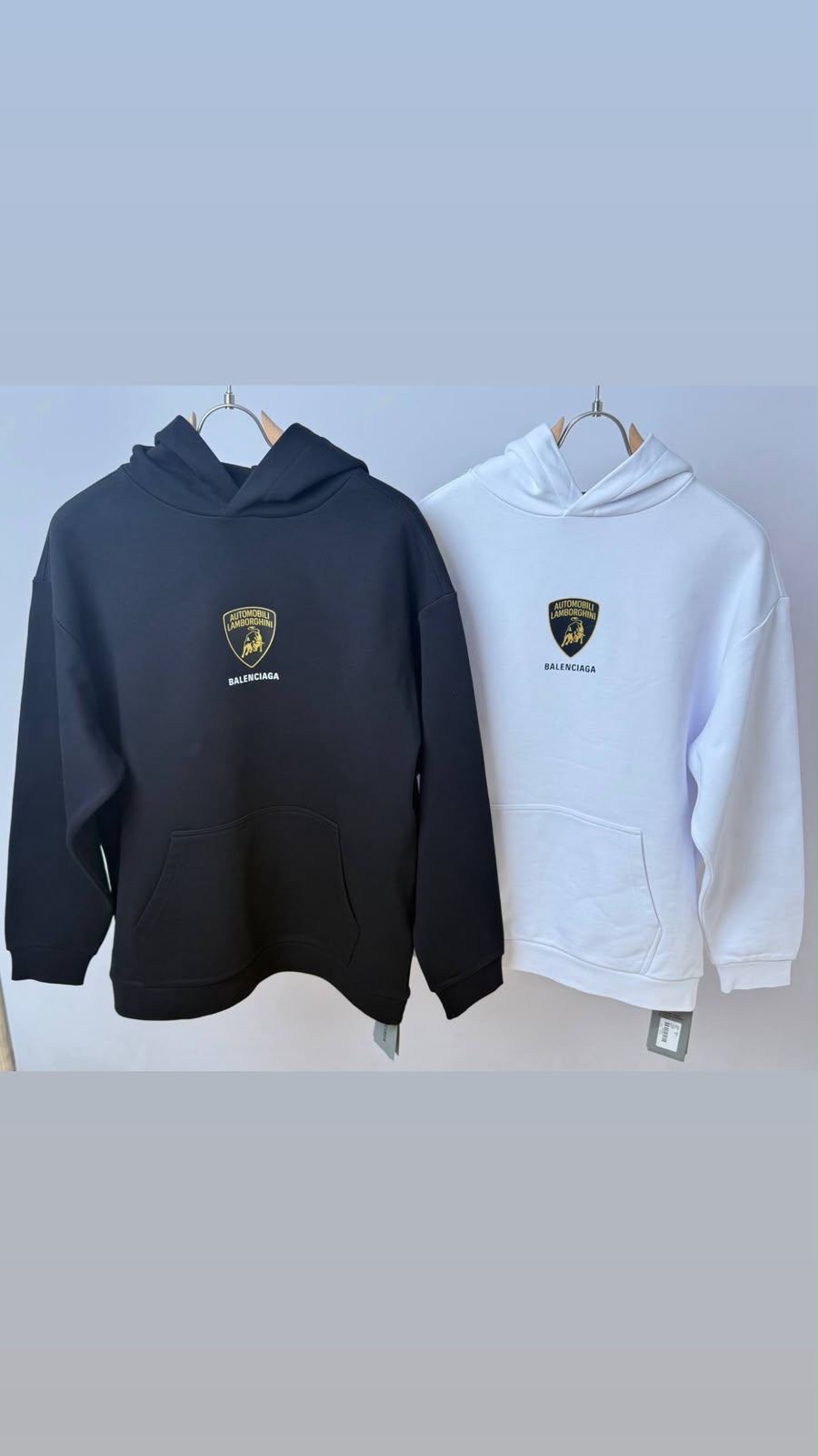 Balenciaga x Lamborghini Logo Hoodie – White