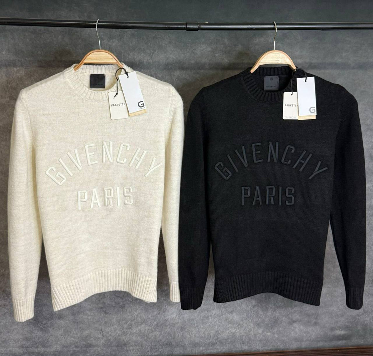 Givenchy Paris Embossed Logo Knit Sweater – Black