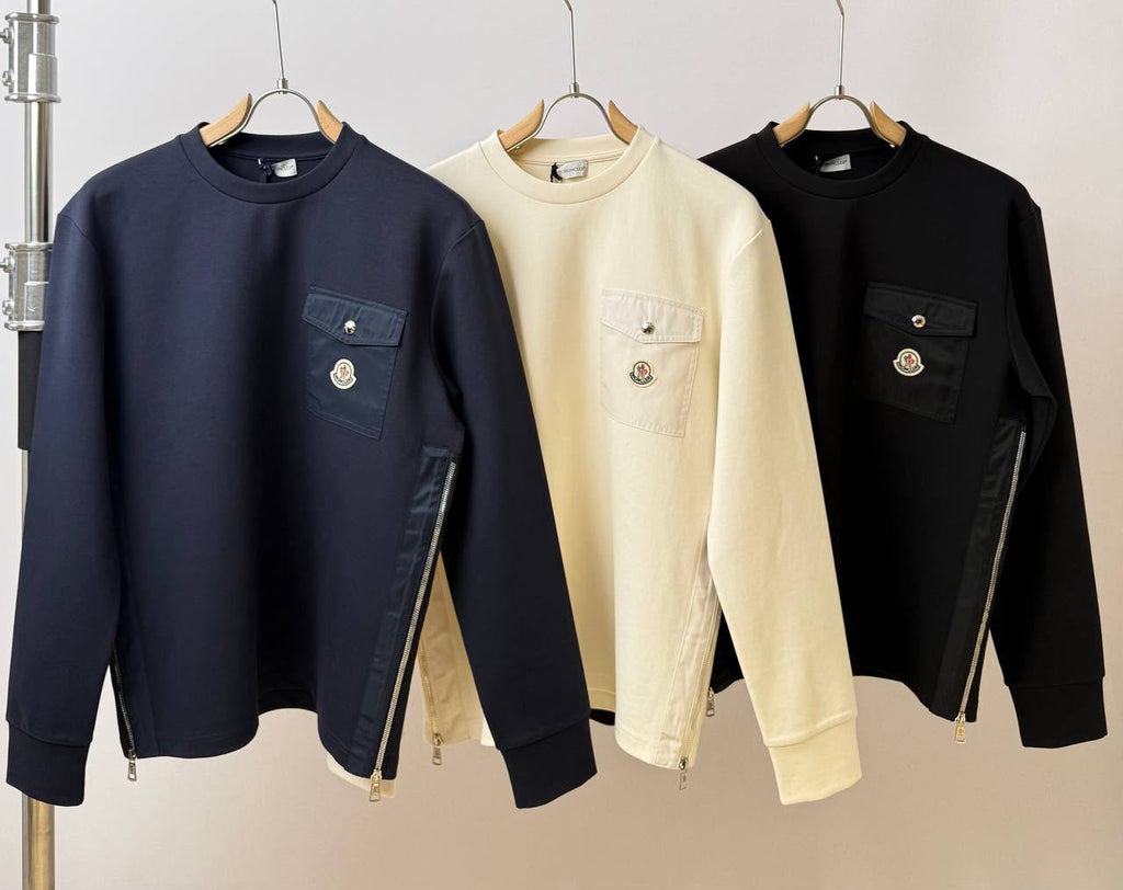 Moncler Black Side-Zip Pocket Sweatshirt