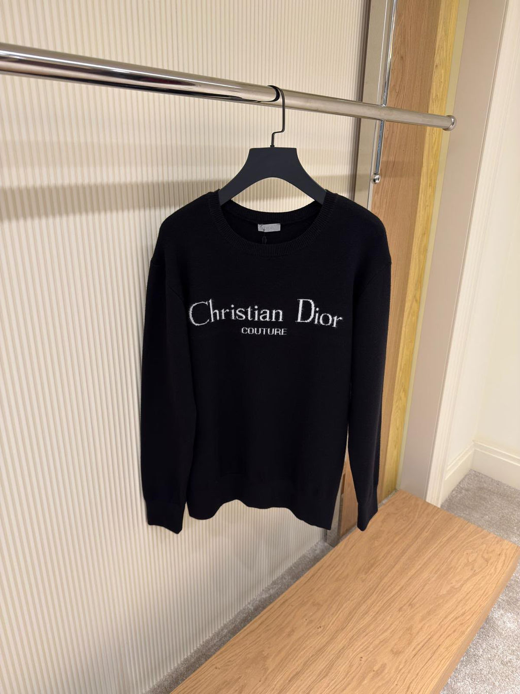 Christian Dior Couture Black Logo Knit Sweater
