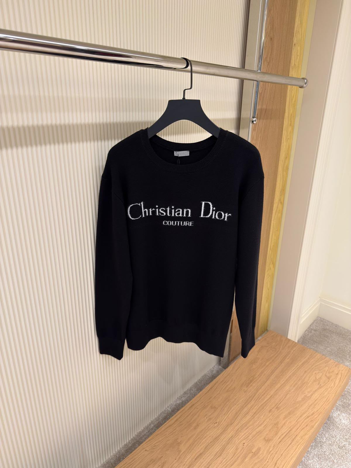 Christian Dior Couture Black Logo Knit Sweater