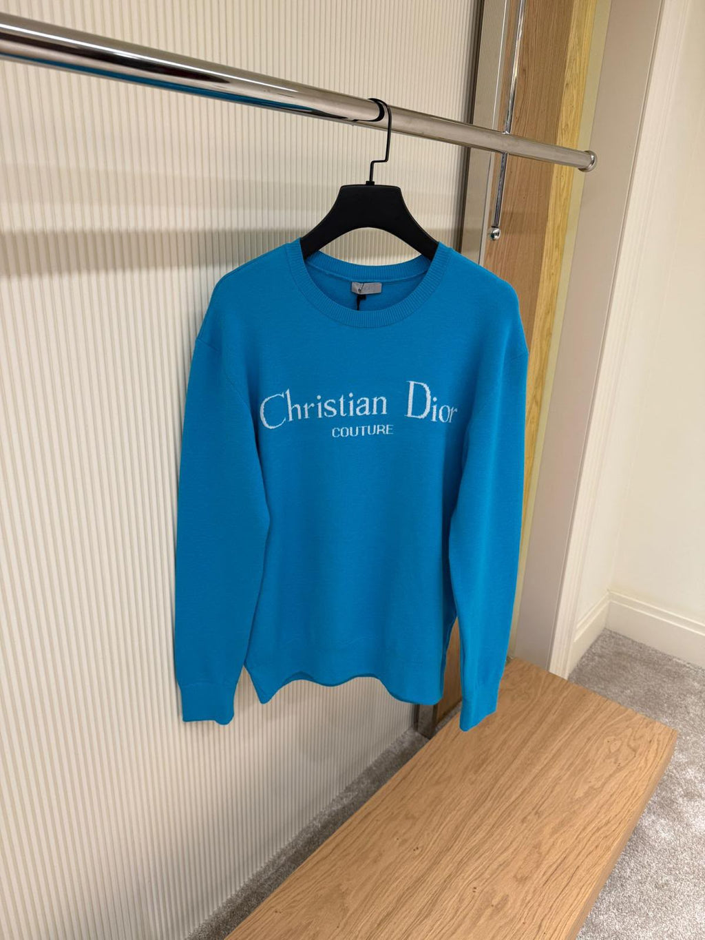 Christian Dior Couture Blue Logo Knit Sweater
