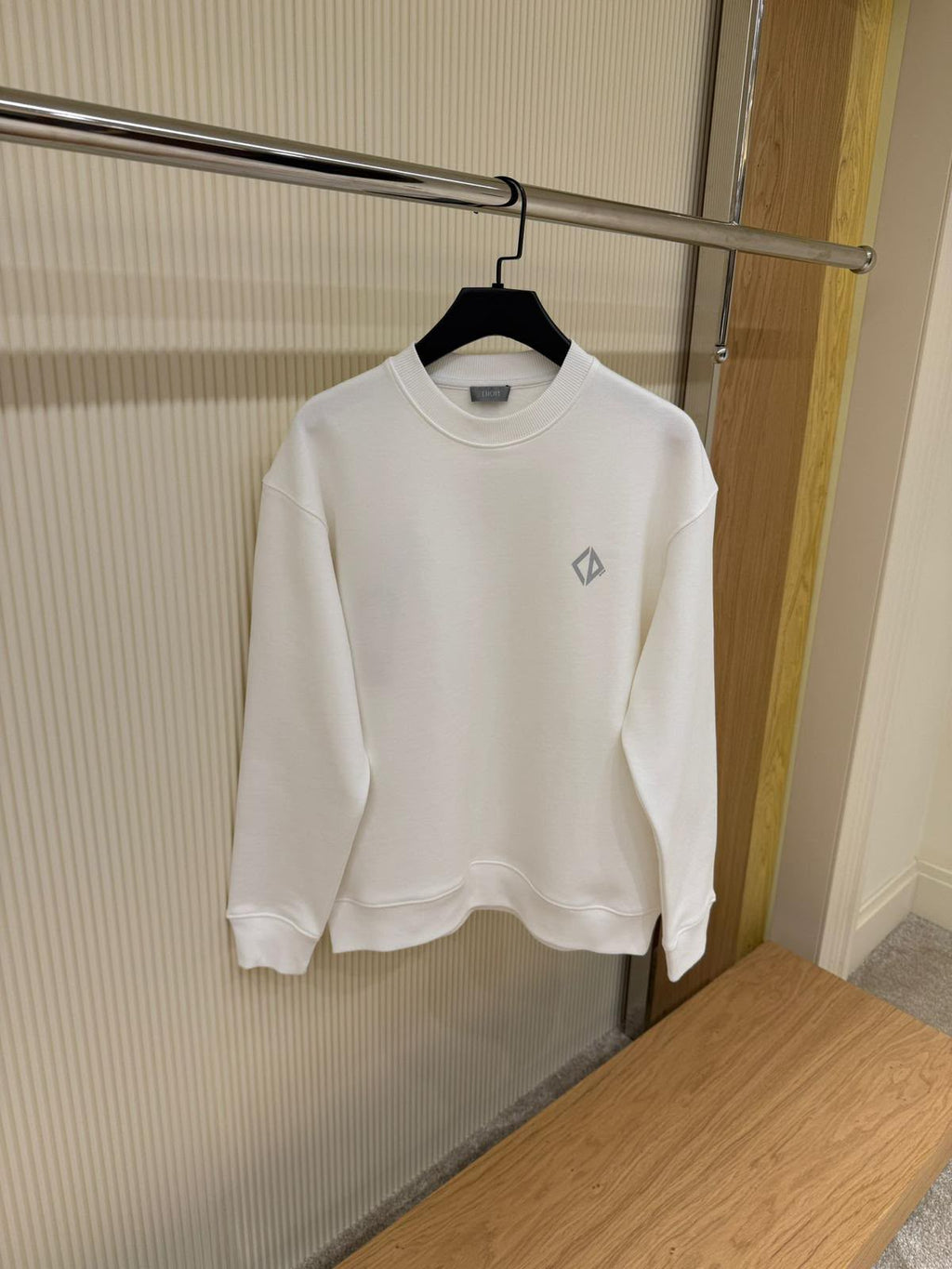 Dior White Minimal Logo Crewneck Sweatshirt