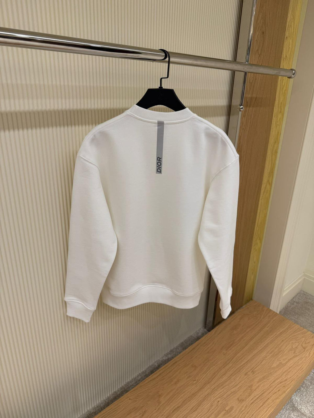 Dior White Minimal Logo Crewneck Sweatshirt