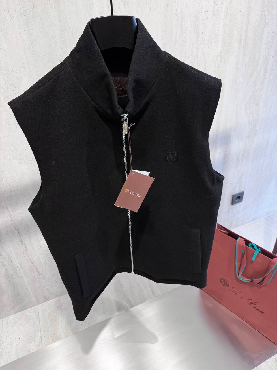 Loro Piana Zip-Up Wool-Blend Vest – Black