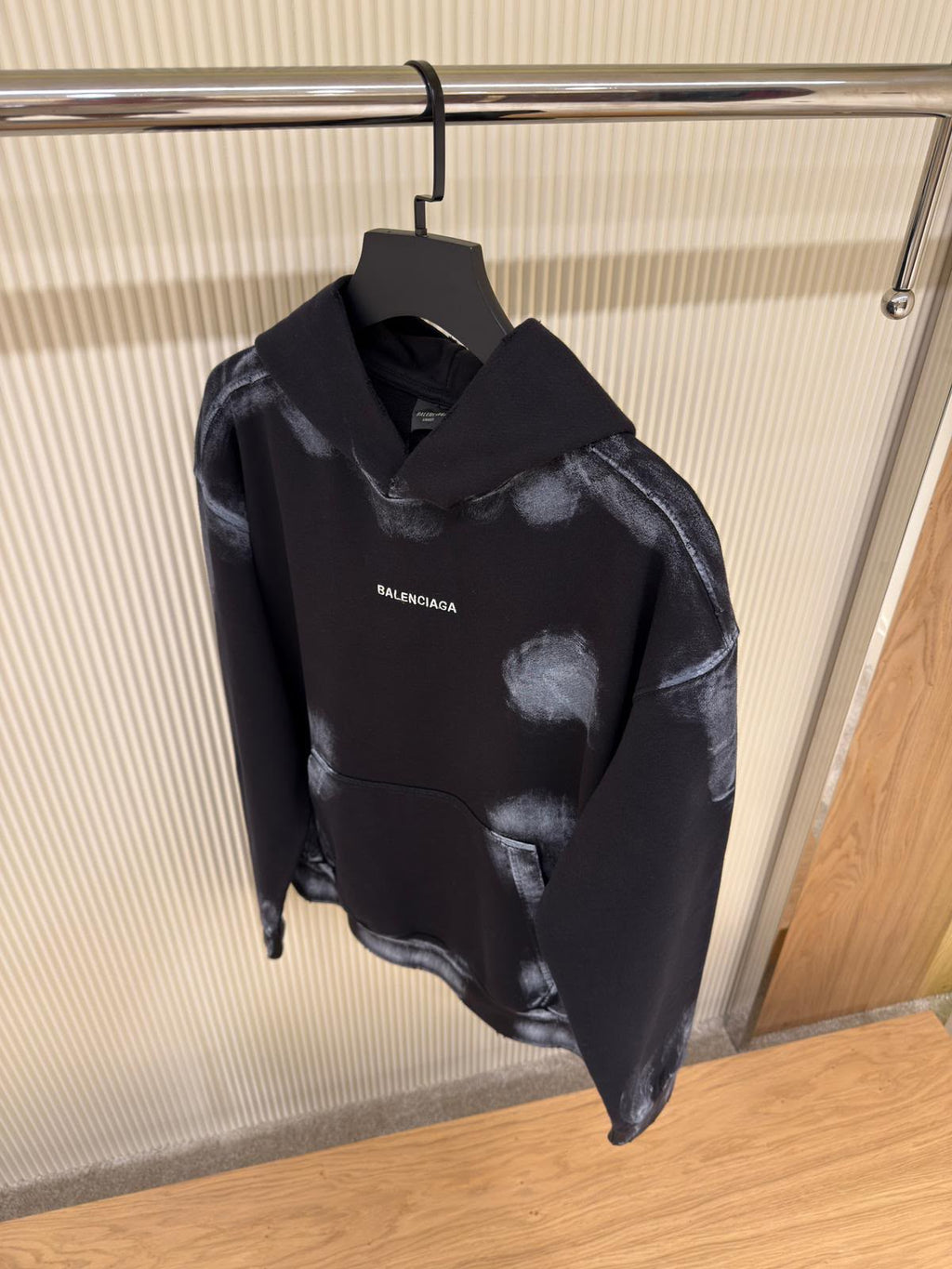 Balenciaga Black Distressed Oversized Hoodie