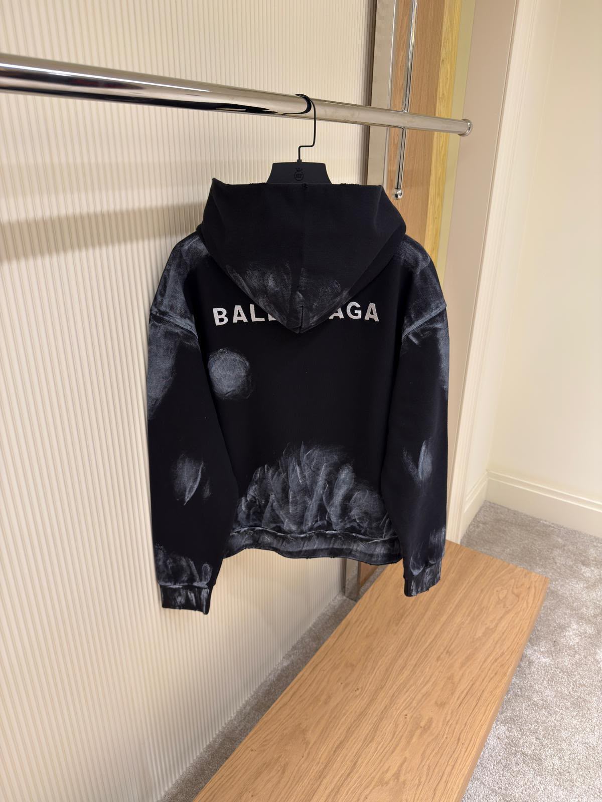Balenciaga Black Distressed Oversized Hoodie