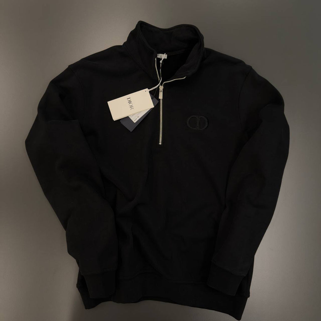 Dior Black CD Logo Half-Zip Sweatshirt