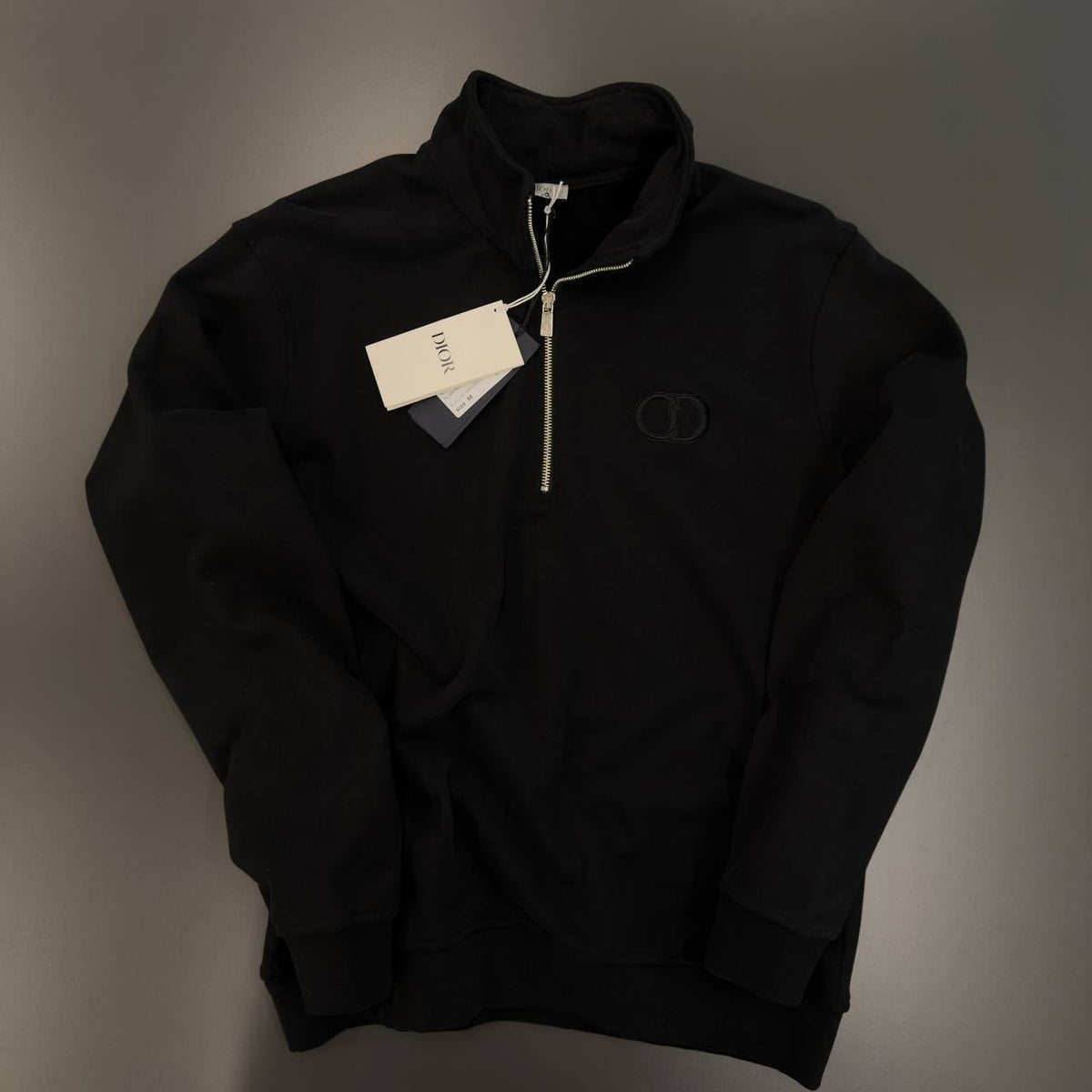 Dior Black CD Logo Half-Zip Sweatshirt