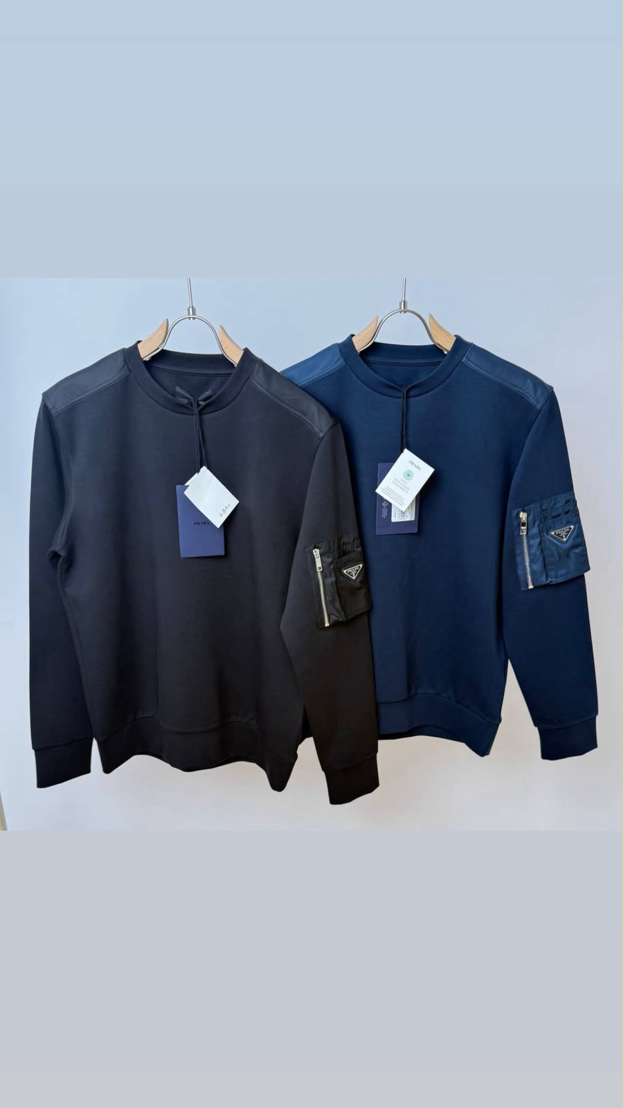 Prada Utility Pocket Sweatshirt – Navy Blue