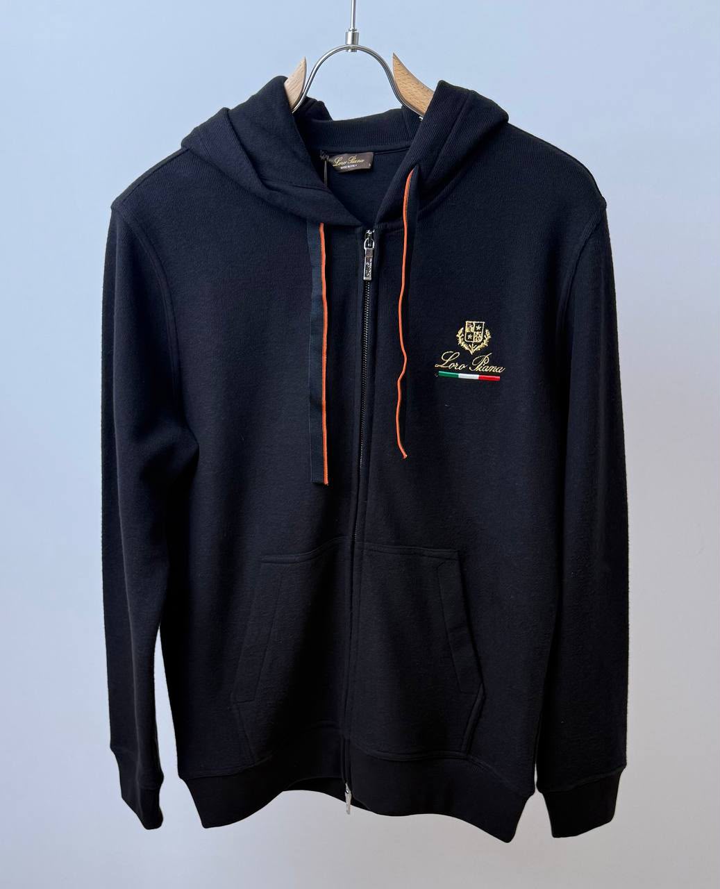 Loro Piana Navy Blue Embroidered Full-Zip Jacket