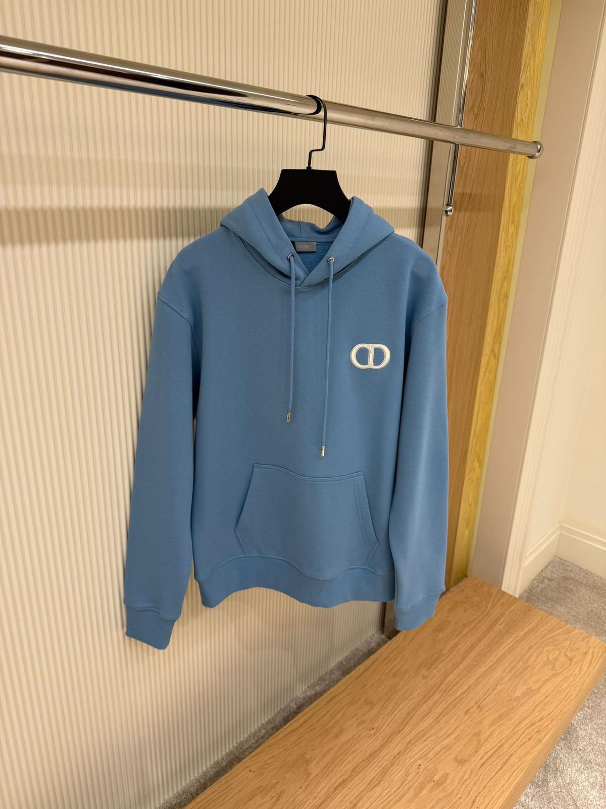 Dior CD Logo Hoodie – Dusty Blue