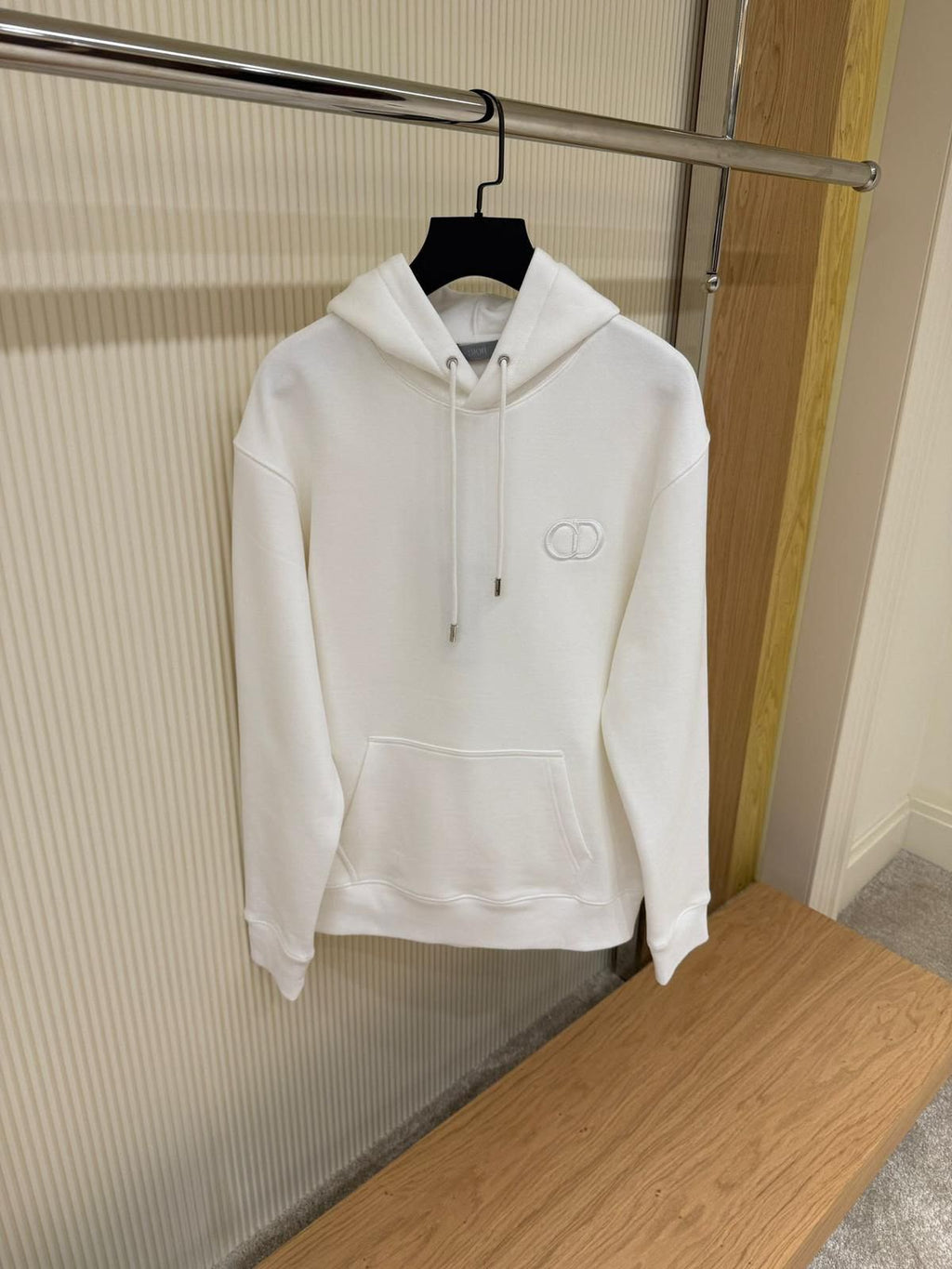 Dior CD Logo Hoodie – Ivory White
