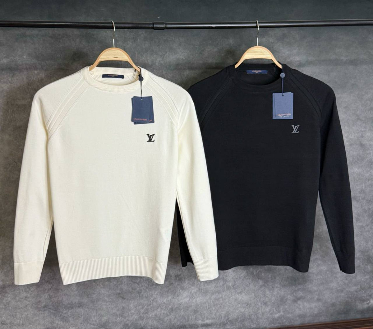 Louis Vuitton LV Logo Raglan Knit Sweater – Ivory