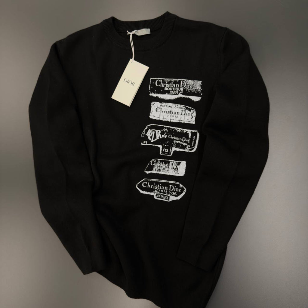 Dior Christian Dior Graphic Knit Sweater – Black