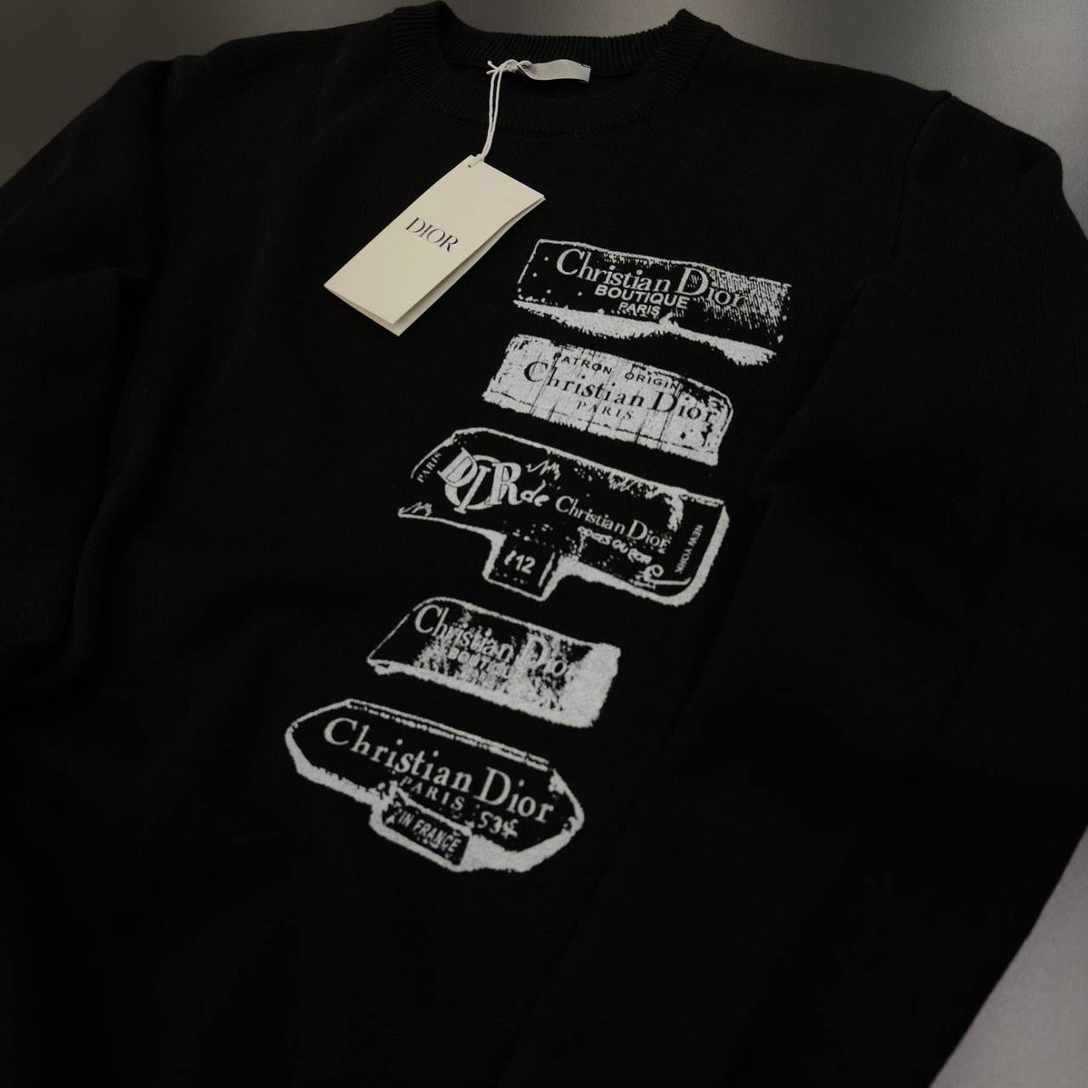 Dior Christian Dior Graphic Knit Sweater – Black