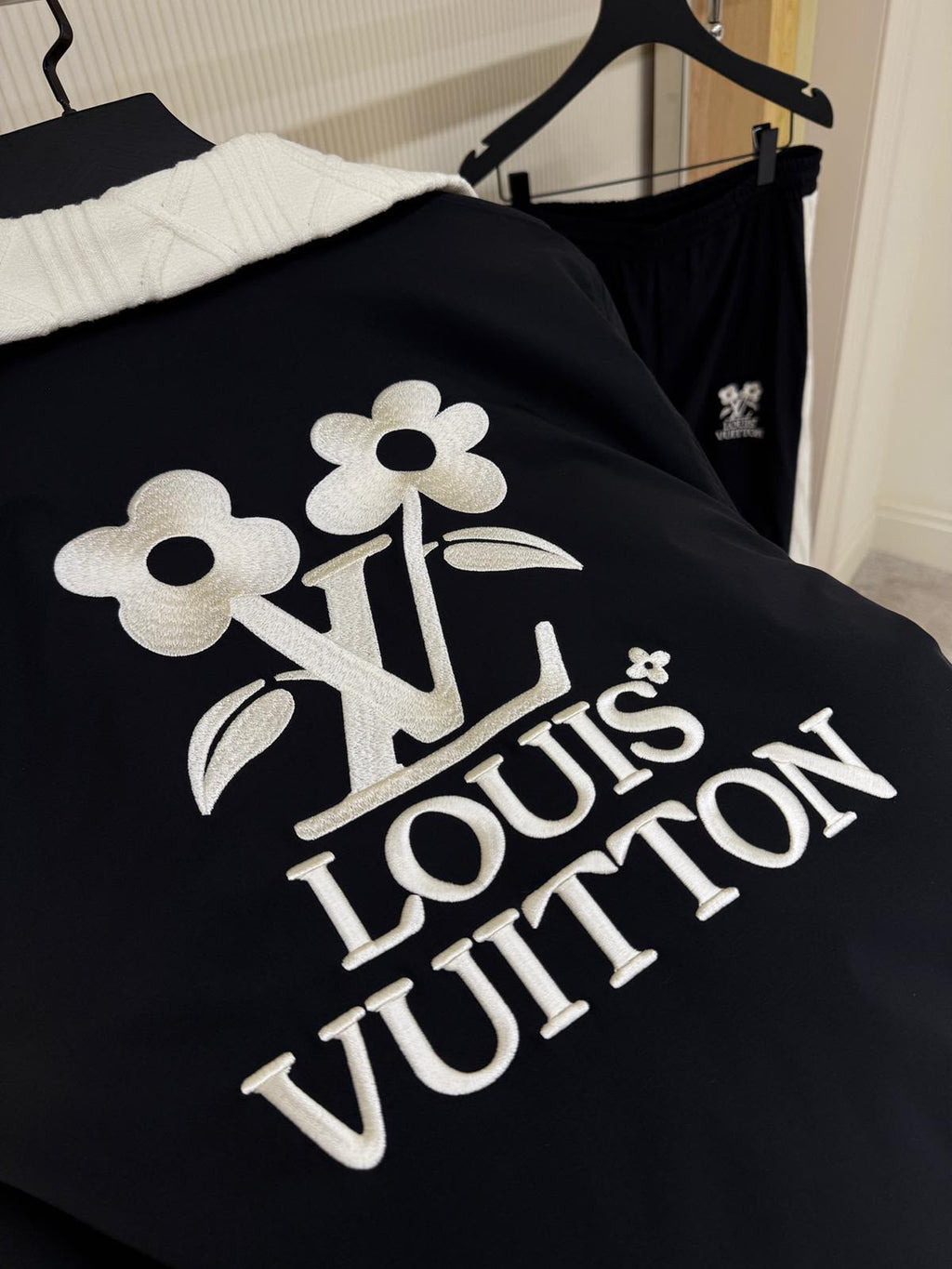 Louis Vuitton Black & Cream Zip-Up Jacket