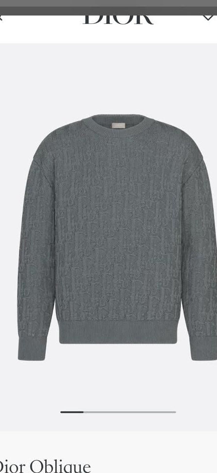 Dior Oblique Dark Grey Jacquard Sweater
