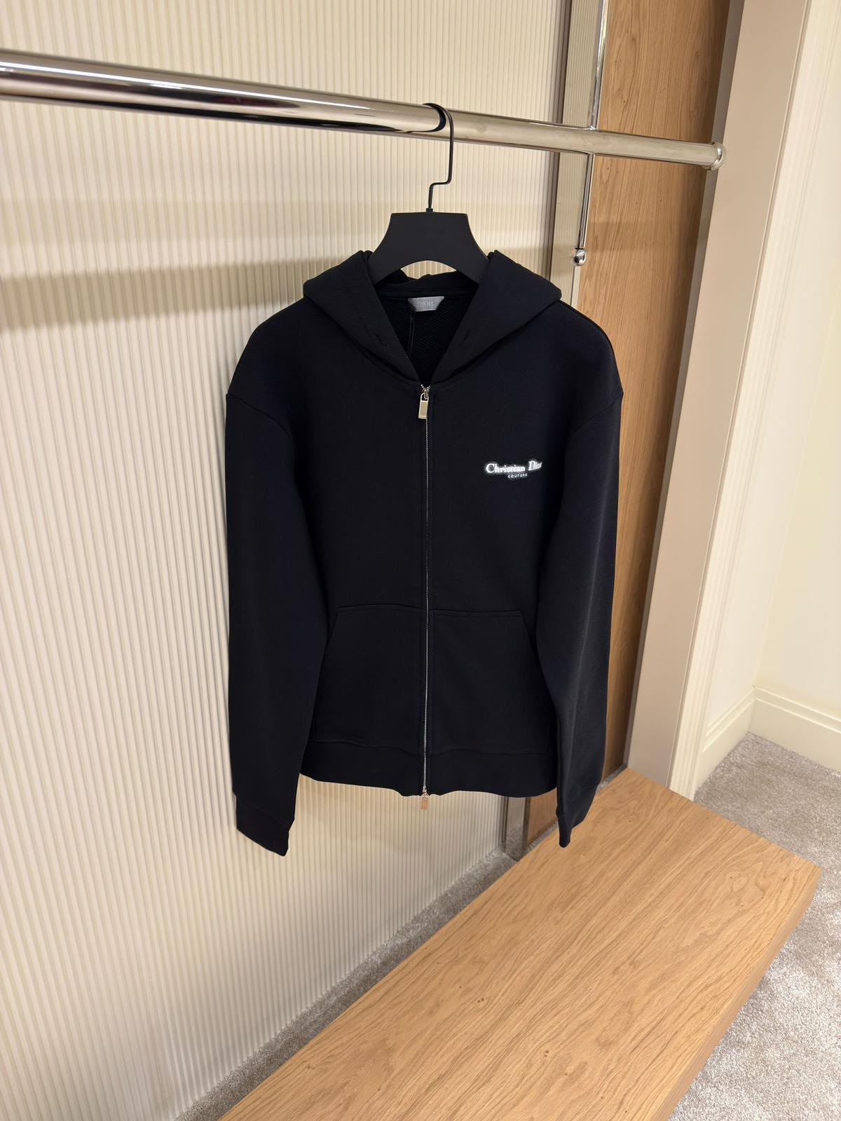 Christian Dior Black Logo Zip-Up Hoodie