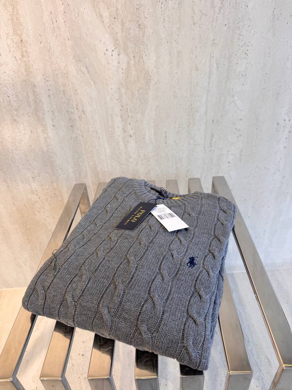 Polo Ralph Lauren Grey Cable-Knit Sweater