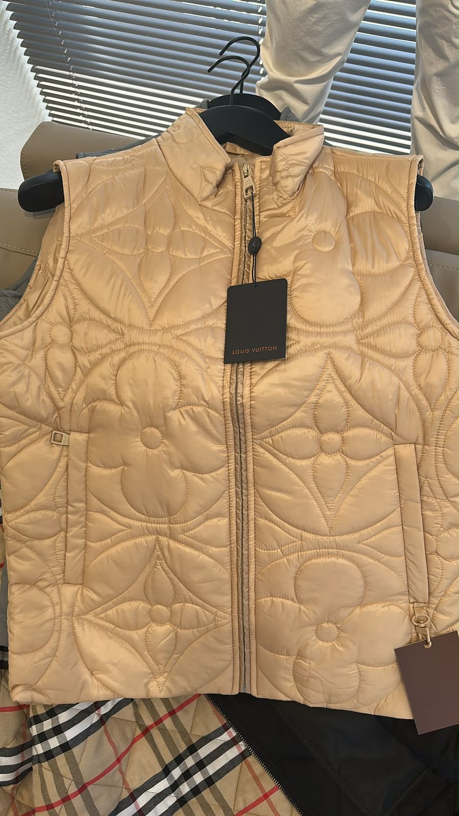 Louis Vuitton Monogram Quilted Puffer Vest – Beige