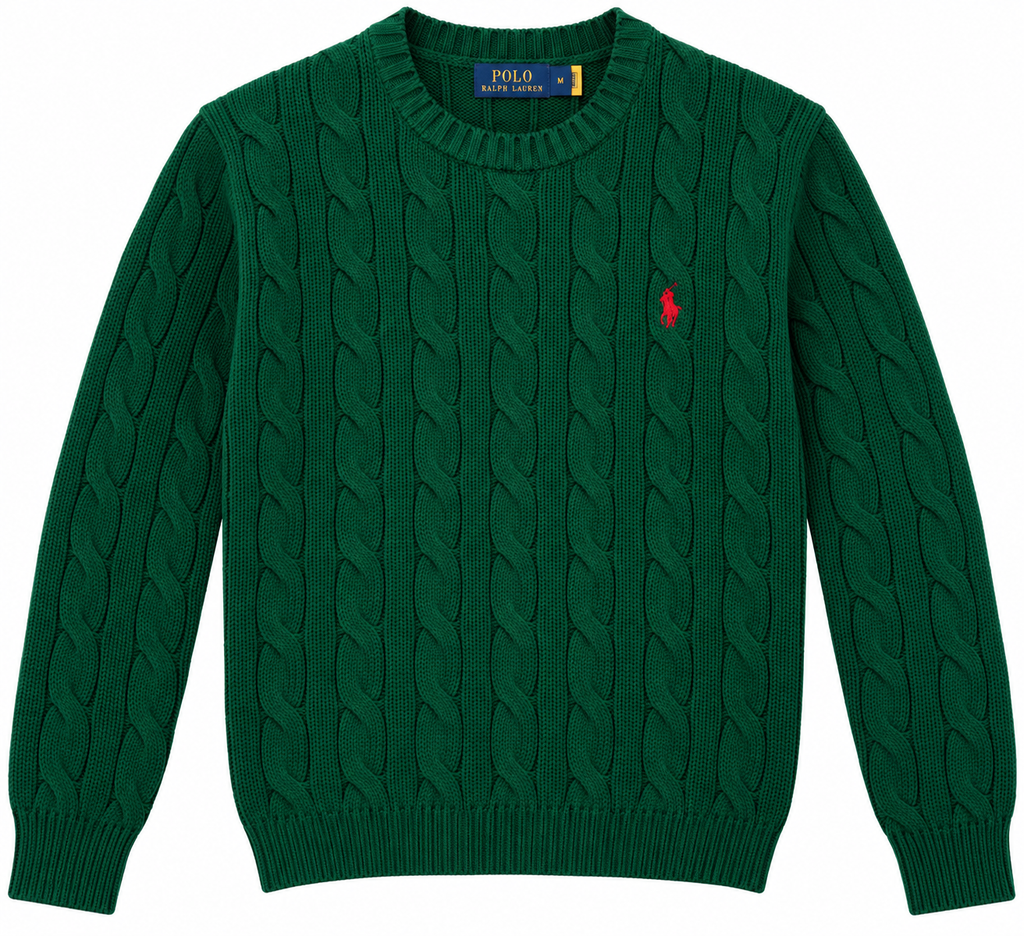 Polo Ralph Lauren Green Cable-Knit Sweater