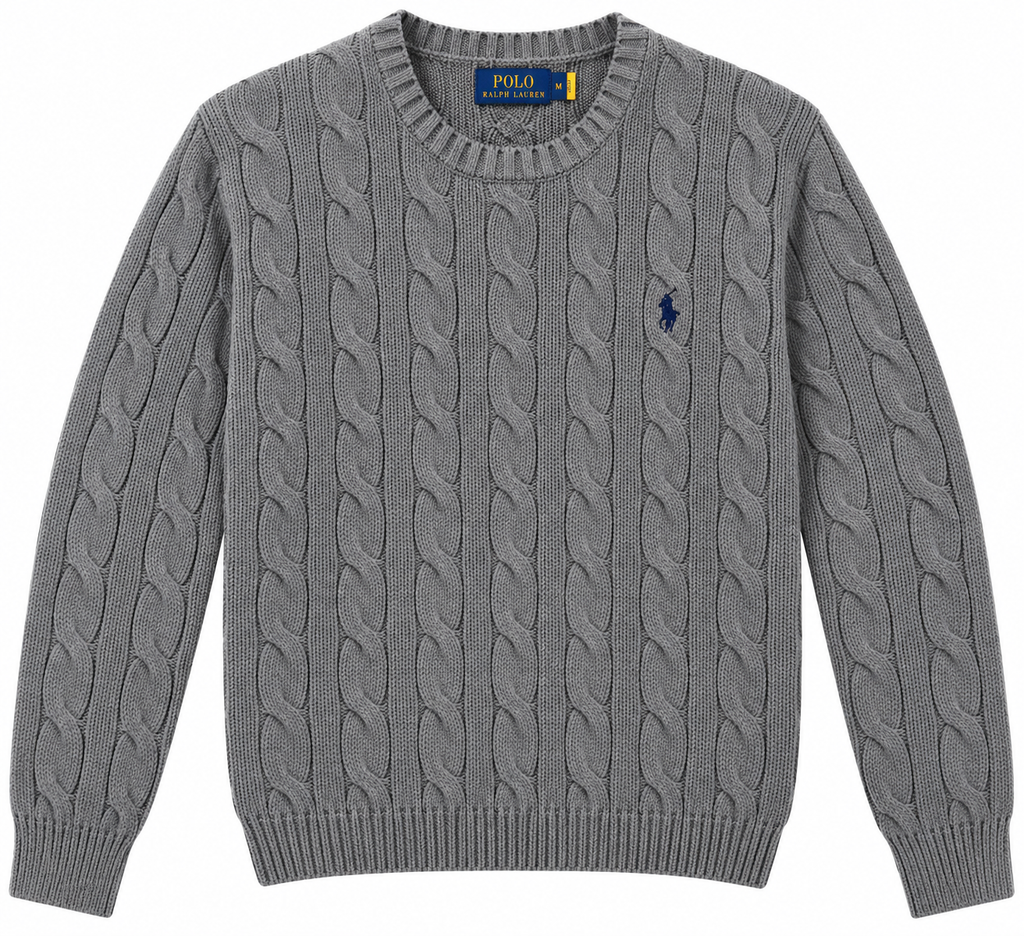 Polo Ralph Lauren Grey Cable-Knit Sweater