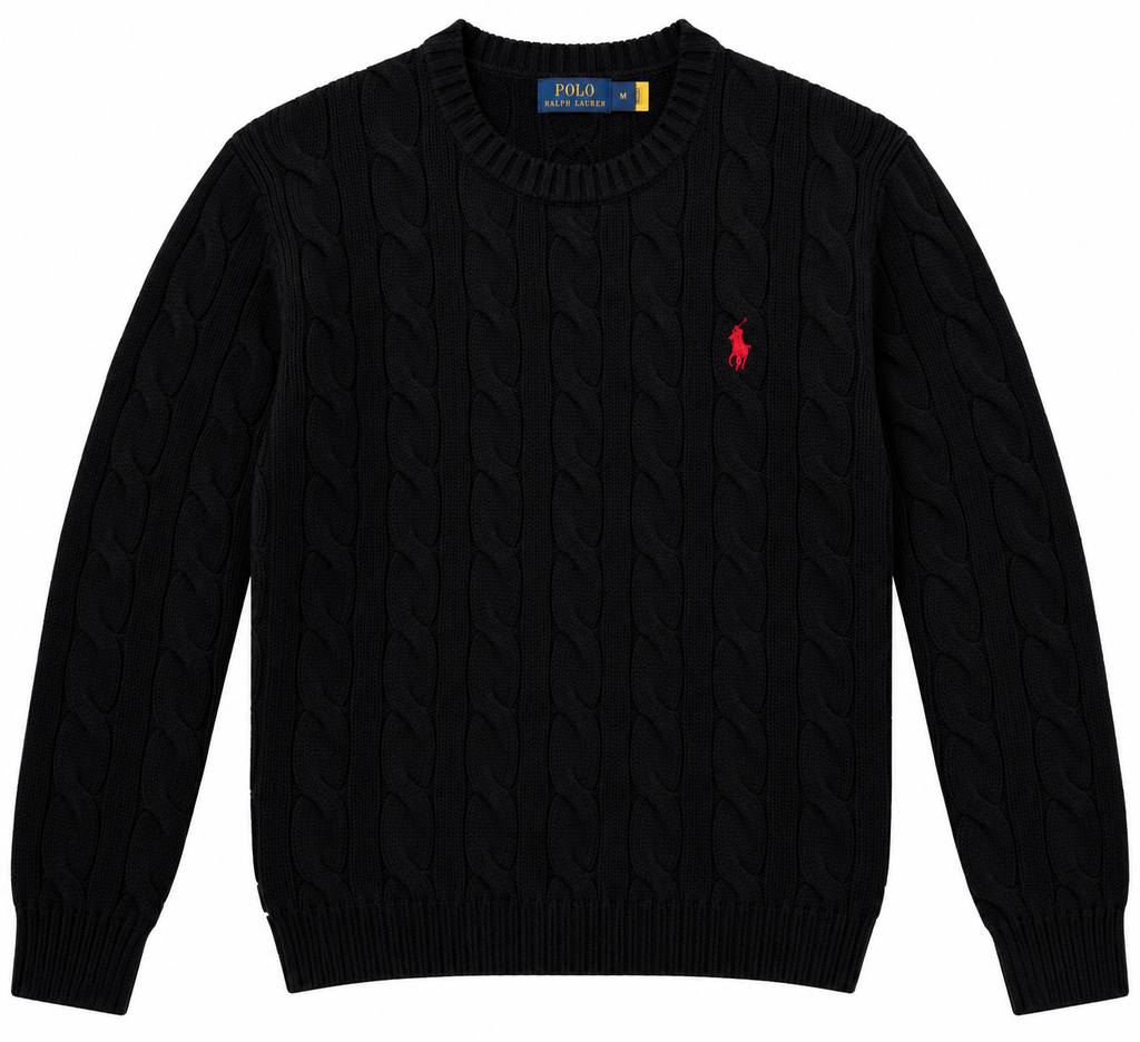 Polo Ralph Lauren Black Cable-Knit Sweater