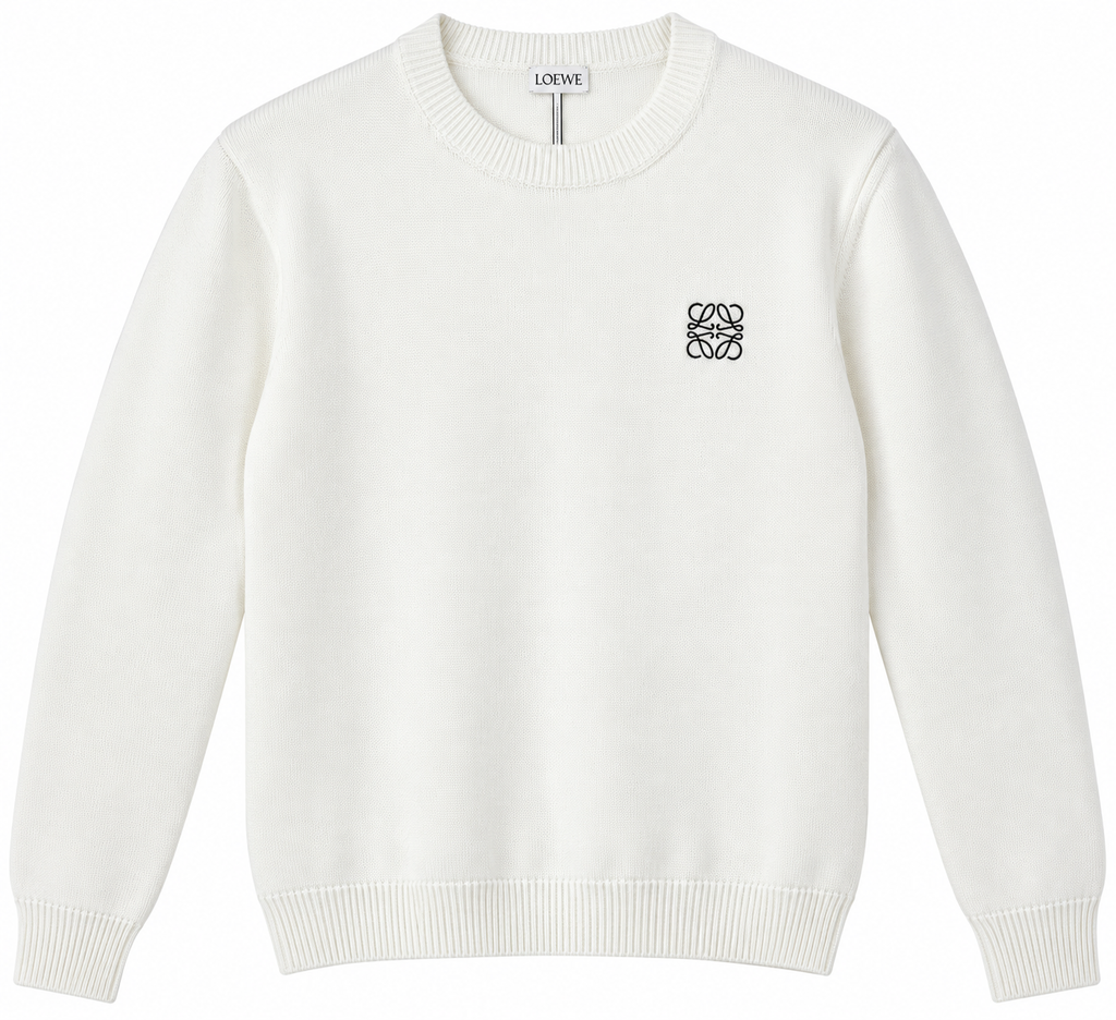 LOEWE White Anagram Knitted Sweater