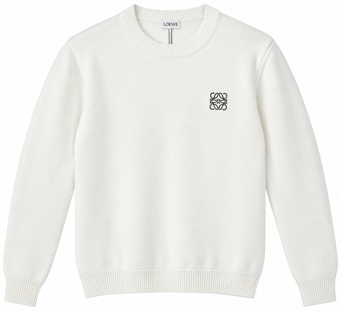 LOEWE White Anagram Knitted Sweater