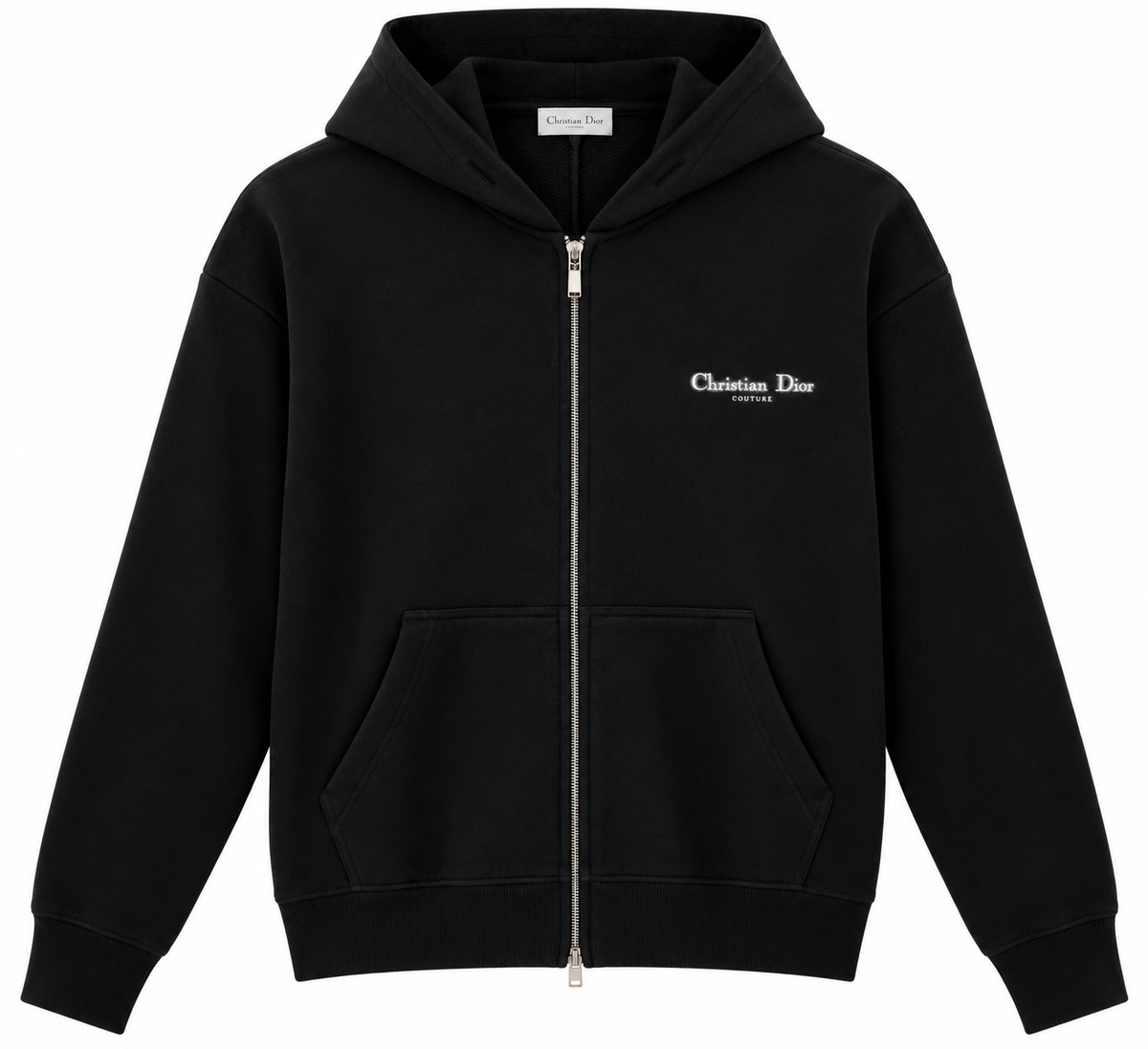 Christian Dior Black Logo Zip-Up Hoodie