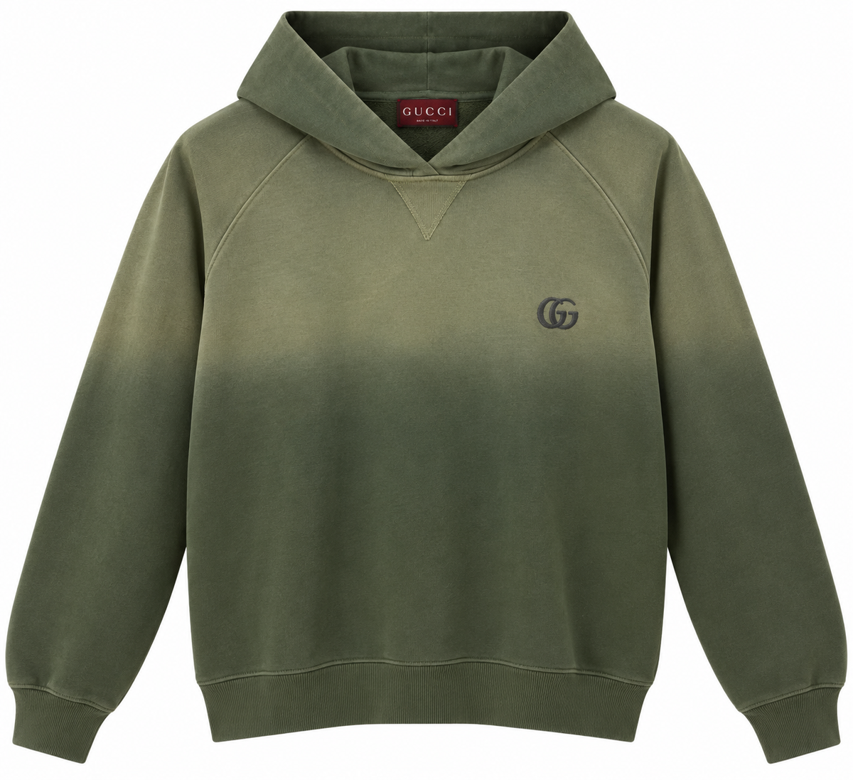 Gucci Olive Green GG Logo Hoodie