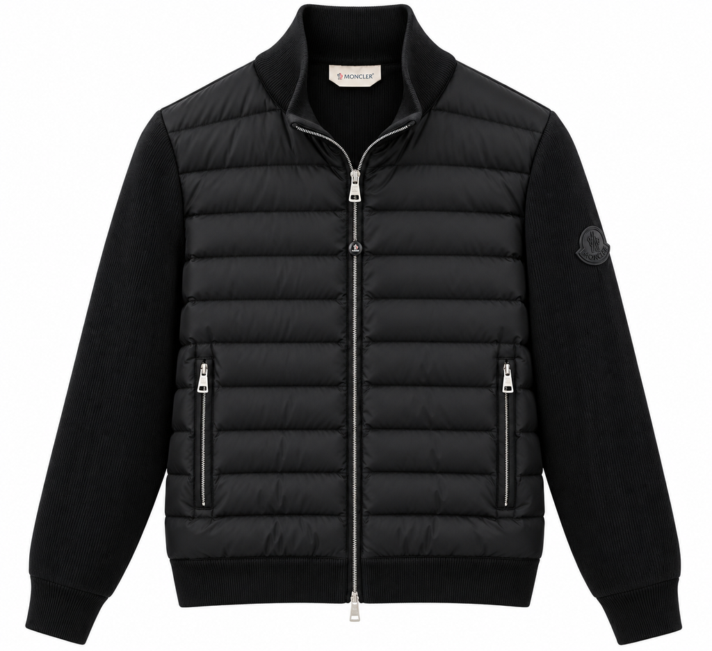 Moncler Black Quilted Knit Jacket