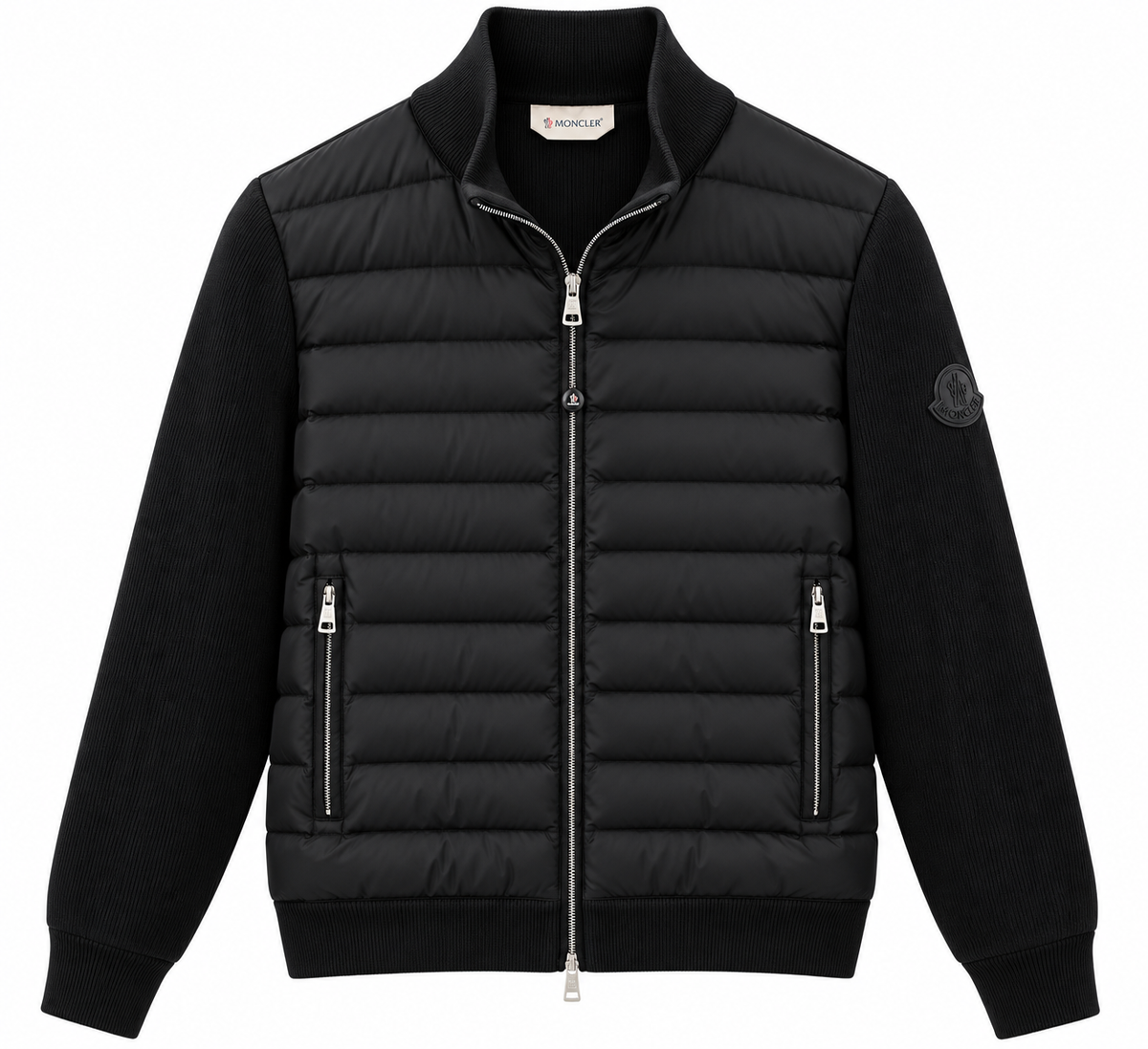 Moncler Black Quilted Knit Jacket