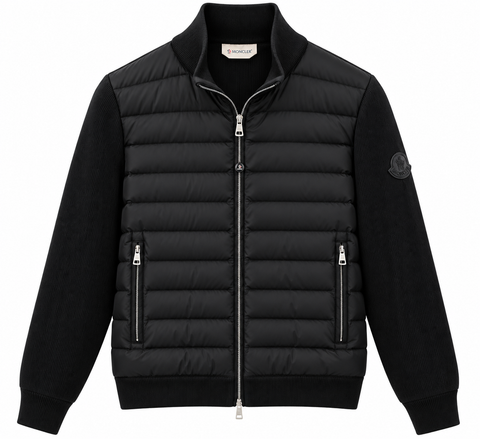 Moncler Black Quilted Knit Jacket