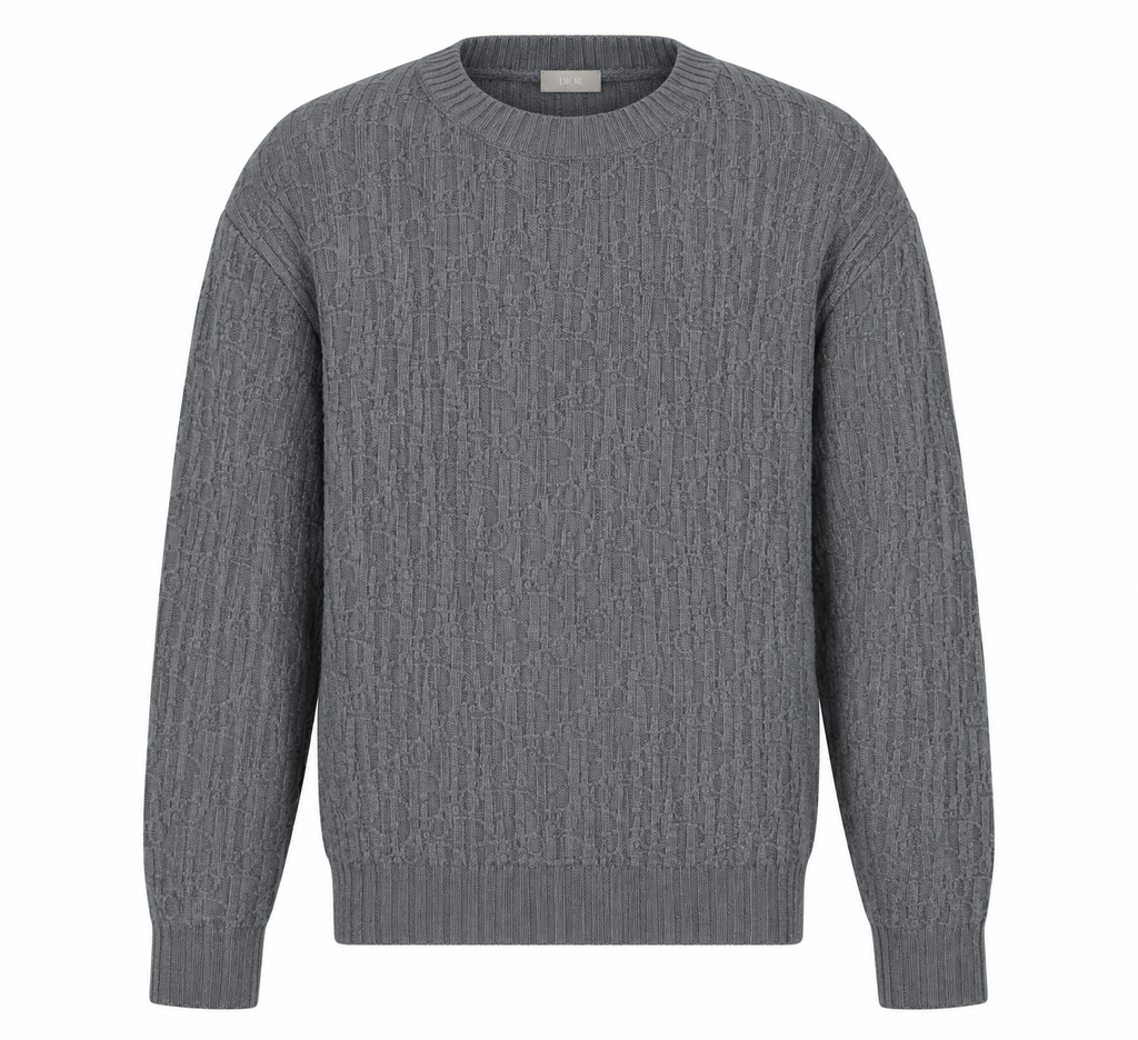 Dior Oblique Dark Grey Jacquard Sweater